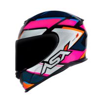 Capacete Fechado Eagle Fast Preto Rosa e Branco ASX
