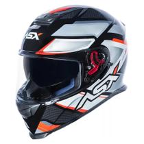 Capacete Fechado Eagle SV Fast Brilho Preto Cinza Vermelho ASX Tamanho do capacete:64Cor:Preto Cinza