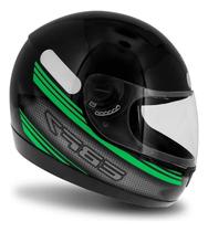 Capacete Fechado Ebf 7 Carbon Preto Verde Tamanho 58