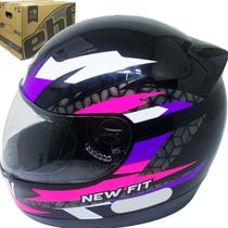 Capacete Fechado Ebf New Fit Control Preto/Rosa