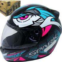 Capacete Fechado Ebf Spark Dragon Preto/Tiffany