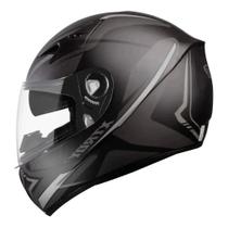 Capacete Fechado Ebf Xtroy Drone Preto e Prata Fosco Com Óculos Capacete Fechado Ebf Xtroy Drone Preto e Prata Fosco Com Óculos