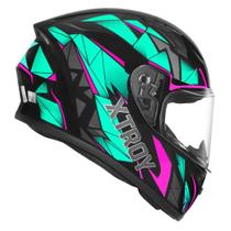 Capacete Fechado Ebf Xtroy FF 526 Cristal Preto e Tifany Tamanho:58Cor:Preto e Branco