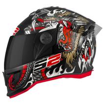 Capacete Fechado Esportivo Customizado Stealth Dragon Viseira Fumê Lançamento