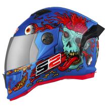 Capacete Fechado Esportivo Masculino Pro Tork Stealth Zombie Com Narigueira Viseira Espelhada