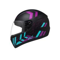 Capacete Fechado F9 HG PitStop Preto Fosco/Roxo Fly Tamanhos:56 Capacete Fechado F9 HG PitStop Preto Fosco/Roxo Fly Tamanhos:56