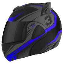 Capacete Fechado Feminino Masculino Escamoteável Robocop Articulado Pro Tork V Pro Jet 3 Preto Viseira Fumê