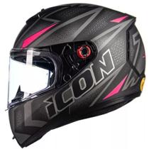 Capacete Fechado Feminino Peels Icon Fast Preto Rosa Fosco