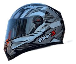 Capacete Fechado Fw3 Fox Grafite C/ Óculos Solar