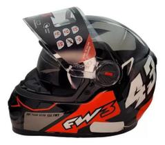 Capacete Fechado Fw3 Gtx 43 Com Oculos Interno