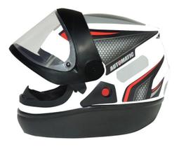 Capacete fechado FW3 para moto Automatic Colorido Cor:Branco/Preto/VermelhoTamanho:58