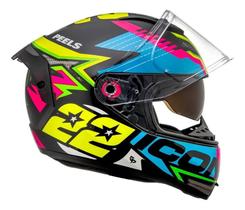 Capacete Fechado Icon Pro Rt Preto Amarelo Com Óculos Peels Capacete Fechado Icon Pro Rt Preto Amarelo Com Óculos Peels
