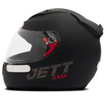 Capacete Fechado Integral Jett Evo Line Solid Fosco Feminino Masculino Preto Ou Branco