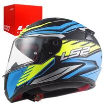 Capacete Fechado Ls2 Ff353 Rapid Gale Preto Fosco/Azul/Amarelo