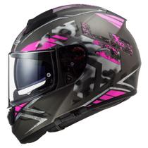 Capacete Fechado LS2 FF397 Vector Stencil Preto Rosa Capacete Fechado LS2 FF397 Vector Stencil Preto Rosa