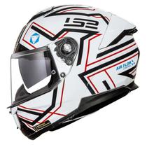 Capacete Fechado Ls2 Stream Ii Ff808 Maze White Black Branco Preto Brilho Com Óculos interno Capacete Fechado Ls2 Stream Ii Ff808 Maze White Black Branco Preto Brilho Com Óculos interno
