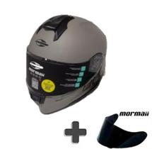 Capacete Fechado Mormaii M1 Titanium Cinza + Viseira Fumê