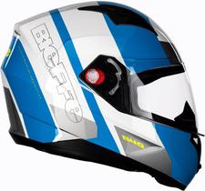 Capacete Fechado Moto Bieffe B-40 Solid Branco/Azul