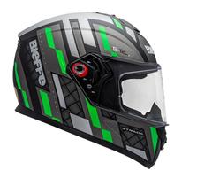 Capacete Fechado Moto Bieffe B12 Strada ~ Preto Fosco Verde Capacete Fechado Moto Bieffe B12 Strada ~ Preto Fosco Verde