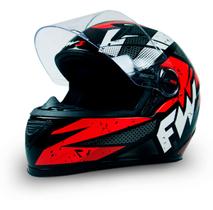 Capacete Fechado Moto Com Narigueira Gtn Masculino Acolchoado Resistente Preto E Vermelho 56 Fw3