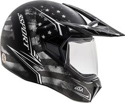 Capacete Fechado Moto Enduro Bieffe 3 Sport Flag Preto Fosco/Prata