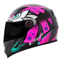 Capacete Fechado Moto Ls2 Ff358 Tribal Fucsia