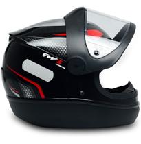 Capacete Fechado Moto Preto Com Vermelho Automático Tamanho 56 Capacete Fechado Moto Preto Com Vermelho Automático Tamanho 56