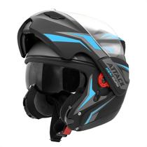 Capacete Fechado Moto Robocop Pro Tork New Attack Escamoteavel Articulado Fume 2 Viseiras Modular