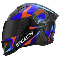 Capacete Fechado Moto Stealth Concept Brilhante Viseira Fumê