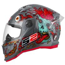 Capacete Fechado Moto Stealth Zombie Brilhante Viseira Cristal Lançamento