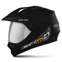 Capacete Fechado Motocross Liberty Mx Pro Vision Viseira Cromada Pro Tork