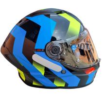 Capacete Fechado Mt Stinger 2 Asphalt E7 Preto Azul Brilho