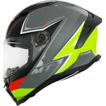 Capacete Fechado Mt Stinger2 SrC13 Cinza Amarelo Fluor Fosco