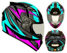 Capacete Fechado New Spark Flash Tamanho 60 Preto Tifany