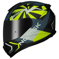 Capacete Fechado Norisk Razor GoodSpeed Fosco Azul Verde