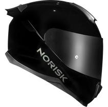 Capacete Fechado Norisk Razor Solid Preto brilho com viseira collor e spoiler