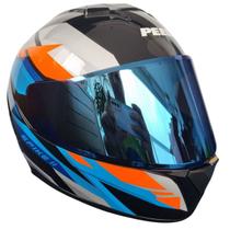 Capacete Fechado Peels Spike 2 Bsn Azul Brilho + Vis Azul