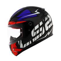 Capacete Fechado Preto Vermelho Azul Rapid FF353 Cromo LS2