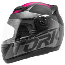 Capacete Fechado Pro Tork Evolution G7 Preto E Rosa Brilhante