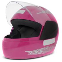 Capacete Fechado Pro Tork Liberty Four 4 com Viseira Cristal Rosa