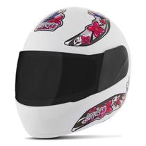 Capacete Fechado Pro Tork Liberty Four For Girls Branco Vis. Fumê