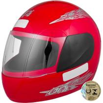 Capacete Fechado Pro Tork Liberty Four Viseira Cristal Vermelho