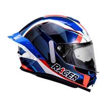Capacete Fechado Racer1 Rc1 Icone Azul Branco Vermelho