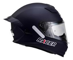 Capacete Fechado Racer1 Rc1 Preto Fosco