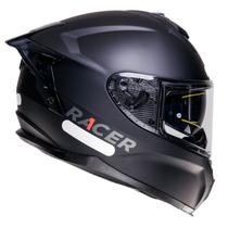 Capacete Fechado Racer1 Rc2 Start Monocolor Preto Fosco
