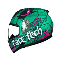 Capacete Fechado Sector Kraken Verde e Fucsia Race Tech