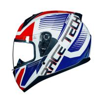 Capacete Fechado Sector Slash Branco e Azul Race Tech