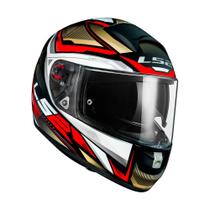 Capacete Fechado Vector Evo Rider Vermelho e Dourado LS2
