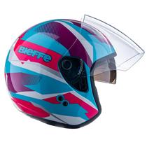 Capacete Feminino Aberto Bieffe Allegro Vtr Rosa Oculos Moto