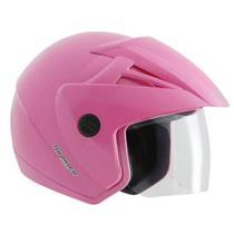 Capacete Feminino Aberto Ebf Thunder Rosa Brilhante Moto